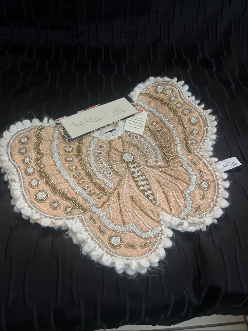 Nicole Miller embellished butterfly placemat set of 2